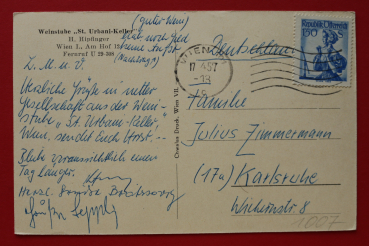 Postcard PC Wien city / 1957